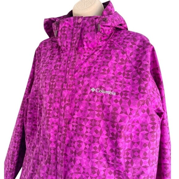 Columbia Women’s Sz L Bright Plum Hot Pink Full Zip Outdoor Jacket - Picture 3 of 13